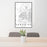 24x36 Surprise Arizona Map Print Portrait Orientation in Classic Style Behind 2 Chairs Table and Potted Plant