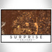 Surprise Arizona Map Print Landscape Orientation in Ember Style With Shaded Background
