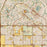 Surprise Arizona Map Print in Woodblock Style Zoomed In Close Up Showing Details