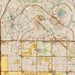 Surprise Arizona Map Print in Woodblock Style Zoomed In Close Up Showing Details