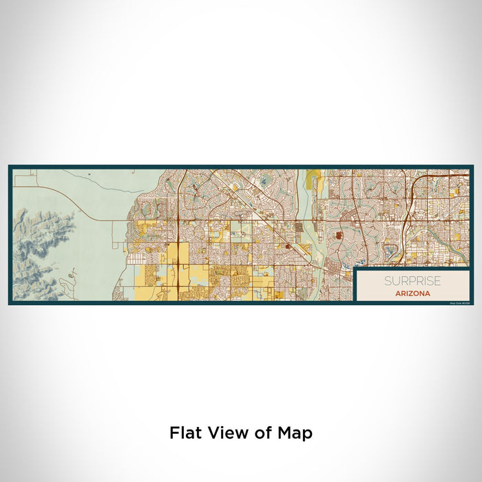Flat View of Map Custom Surprise Arizona Map Enamel Mug in Woodblock
