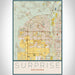 Surprise Arizona Map Print Portrait Orientation in Woodblock Style With Shaded Background