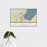 16x24 Suttons Bay Michigan Map Print Landscape Orientation in Woodblock Style With Tropical Plant Leaves in Water