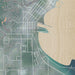 Suttons Bay Michigan Map Print in Afternoon Style Zoomed In Close Up Showing Details