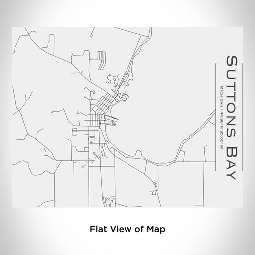 Rendered View of Suttons Bay Michigan Map Engraving on 20oz Stainless Steel Insulated Bottle with Bamboo Top in White