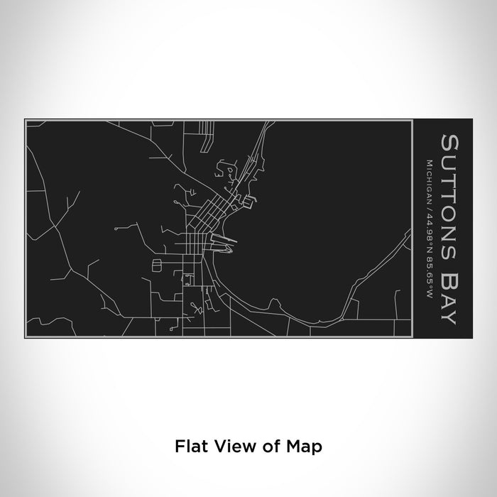 Rendered View of Suttons Bay Michigan Map Engraving on 17oz Stainless Steel Insulated Cola Bottle in Black