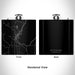Rendered View of Suttons Bay Michigan Map Engraving on 6oz Stainless Steel Flask in Black