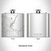 Rendered View of Suttons Bay Michigan Map Engraving on 6oz Stainless Steel Flask