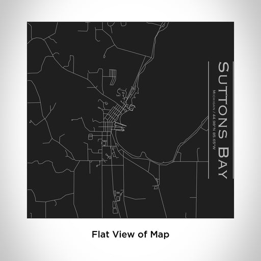 Rendered View of Suttons Bay Michigan Map Engraving on 17oz Stainless Steel Insulated Tumbler in Black