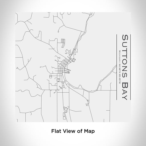Rendered View of Suttons Bay Michigan Map Engraving on 17oz Stainless Steel Insulated Tumbler in White