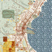 Suttons Bay Michigan Map Print in Woodblock Style Zoomed In Close Up Showing Details