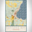 Suttons Bay Michigan Map Print Portrait Orientation in Woodblock Style With Shaded Background
