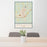 24x36 Sweetwater Texas Map Print Portrait Orientation in Woodblock Style Behind 2 Chairs Table and Potted Plant