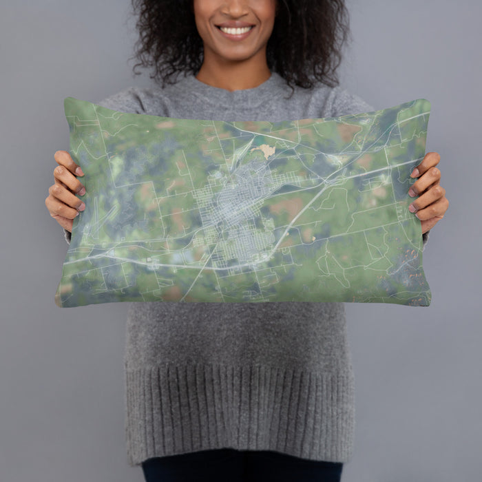 Person holding 20x12 Custom Sweetwater Texas Map Throw Pillow in Afternoon