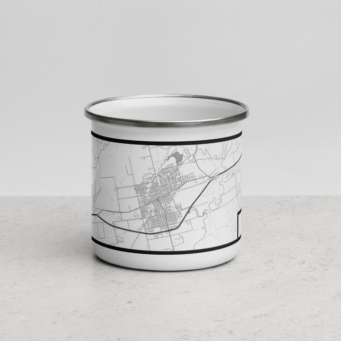 Front View Custom Sweetwater Texas Map Enamel Mug in Classic