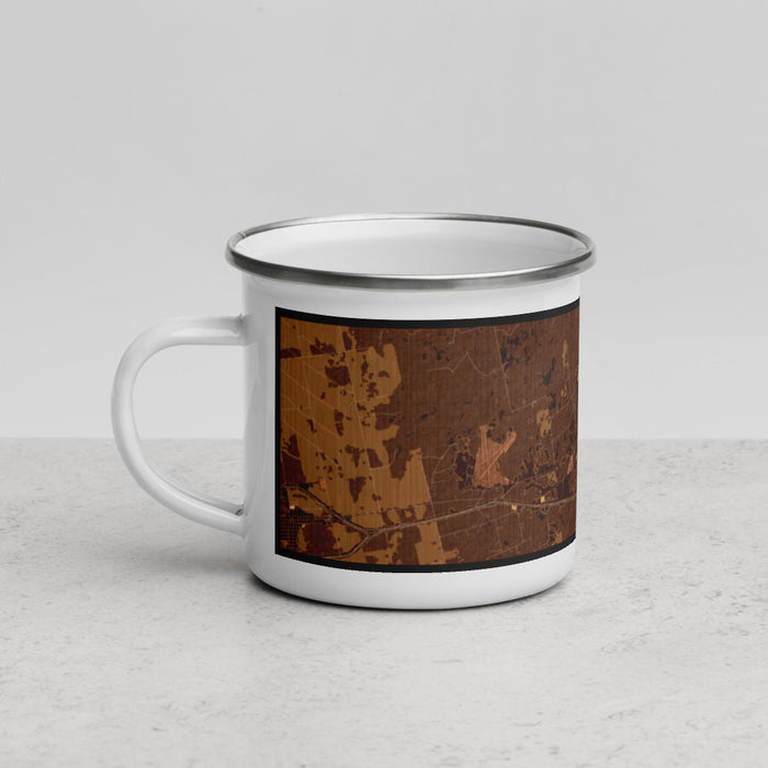 Left View Custom Sweetwater Texas Map Enamel Mug in Ember