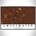 Sweetwater Texas Map Print Landscape Orientation in Ember Style With Shaded Background