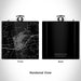 Rendered View of Sweetwater Texas Map Engraving on 6oz Stainless Steel Flask in Black