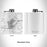 Rendered View of Sweetwater Texas Map Engraving on 6oz Stainless Steel Flask in White