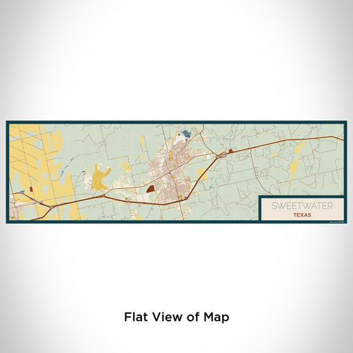 Flat View of Map Custom Sweetwater Texas Map Enamel Mug in Woodblock