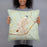 Person holding 18x18 Custom Sweetwater Texas Map Throw Pillow in Woodblock
