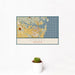 12x18 Sydney Australia Map Print Landscape Orientation in Woodblock Style With Small Cactus Plant in White Planter