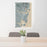 24x36 Sydney Australia Map Print Portrait Orientation in Afternoon Style Behind 2 Chairs Table and Potted Plant