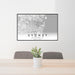 24x36 Sydney Australia Map Print Lanscape Orientation in Classic Style Behind 2 Chairs Table and Potted Plant