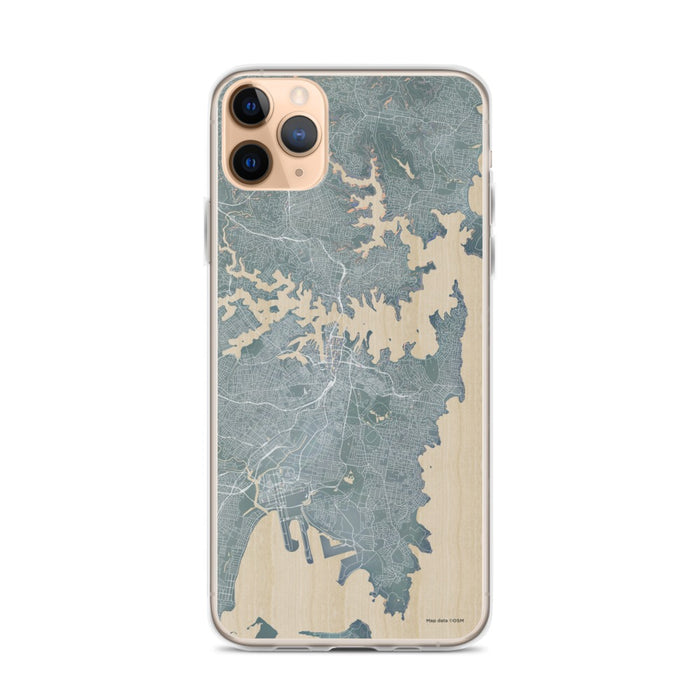 Custom iPhone 11 Pro Max Sydney Australia Map Phone Case in Afternoon
