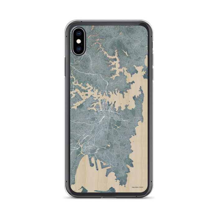 Custom iPhone XS Max Sydney Australia Map Phone Case in Afternoon