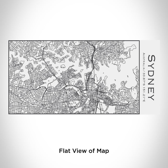 Rendered View of Sydney Australia Map Engraving on 17oz Stainless Steel Insulated Cola Bottle in White