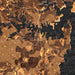 Sydney Australia Map Print in Ember Style Zoomed In Close Up Showing Details