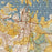 Sydney Australia Map Print in Woodblock Style Zoomed In Close Up Showing Details