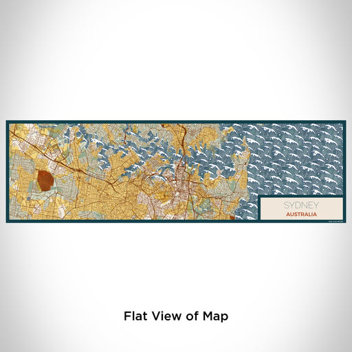 Flat View of Map Custom Sydney Australia Map Enamel Mug in Woodblock