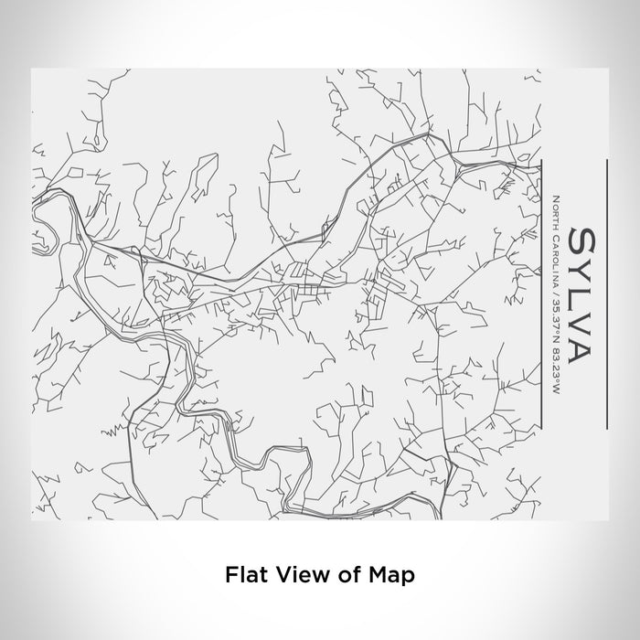 Rendered View of Sylva North Carolina Map Engraving on 20oz Stainless Steel Insulated Bottle with Bamboo Top in White