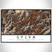 Sylva North Carolina Map Print Landscape Orientation in Ember Style With Shaded Background