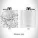 Rendered View of Sylva North Carolina Map Engraving on 6oz Stainless Steel Flask in White