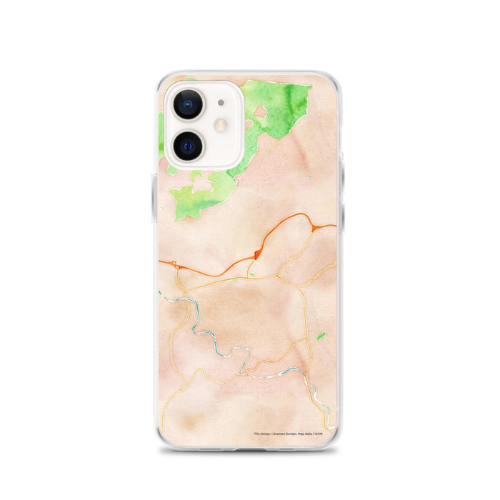 Custom Sylva North Carolina Map iPhone 12 Phone Case in Watercolor