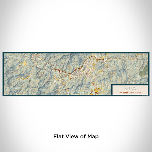 Flat View of Map Custom Sylva North Carolina Map Enamel Mug in Woodblock