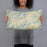 Person holding 20x12 Custom Sylva North Carolina Map Throw Pillow in Woodblock