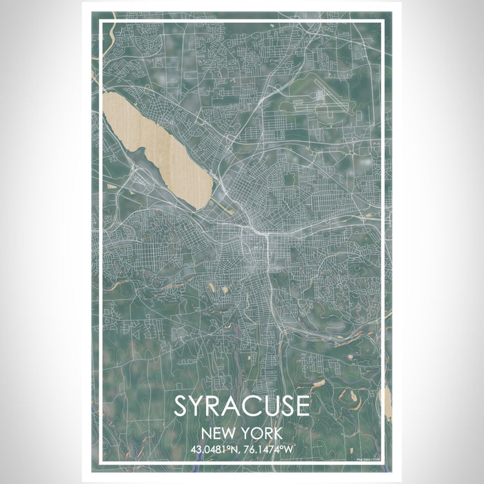 Syracuse New York Map Print Portrait Orientation in Afternoon Style With Shaded Background