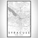 Syracuse New York Map Print Portrait Orientation in Classic Style With Shaded Background