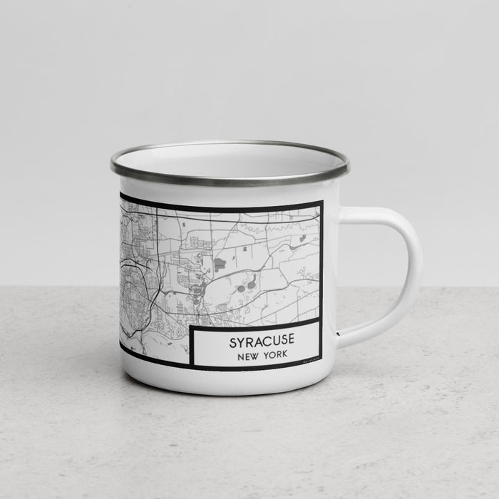 Right View Custom Syracuse New York Map Enamel Mug in Classic