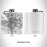 Rendered View of Syracuse New York Map Engraving on 6oz Stainless Steel Flask in White