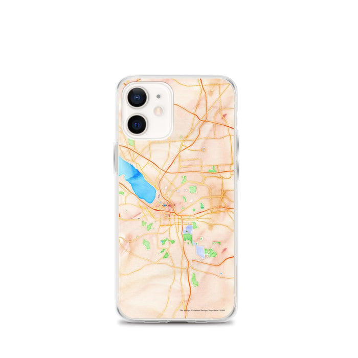 Custom Syracuse New York Map iPhone 12 mini Phone Case in Watercolor