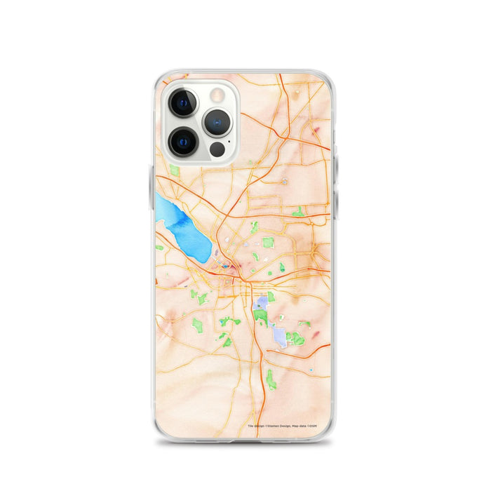 Custom Syracuse New York Map iPhone 12 Pro Phone Case in Watercolor