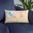 Custom Syracuse New York Map Throw Pillow in Watercolor on Blue Colored Chair