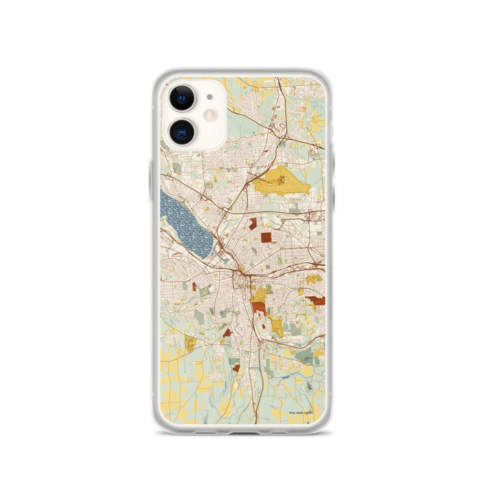Custom Syracuse New York Map Phone Case in Woodblock