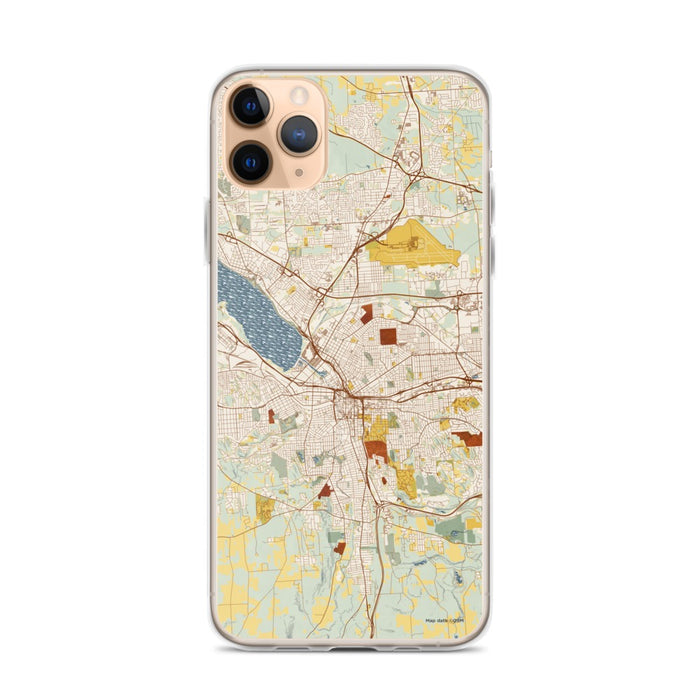 Custom Syracuse New York Map Phone Case in Woodblock