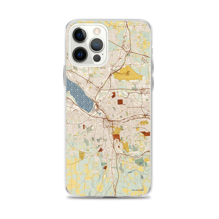 Custom Syracuse New York Map iPhone 12 Pro Max Phone Case in Woodblock